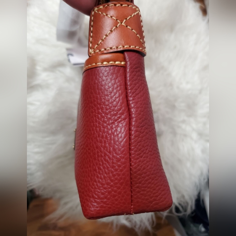 NEW Dooney & Bourke Wine Pebble Leather Pouchette Crossbody - Picture 7 of 8